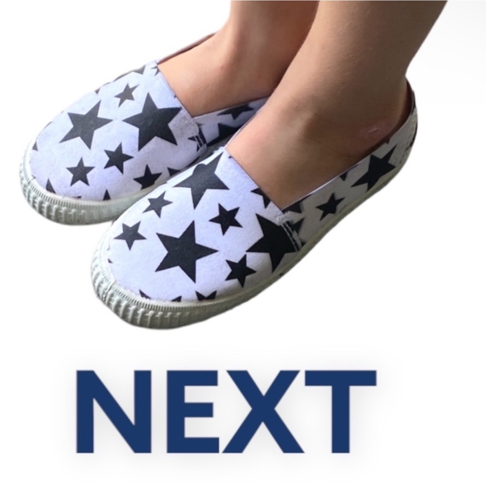 Super Cute Authentic NEXT designer slip on star unisex kids sneakers Sz 10 kids